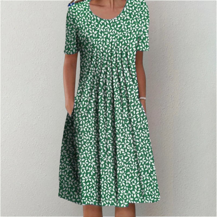 Robe Mi-Longue Fleurie Femme Été