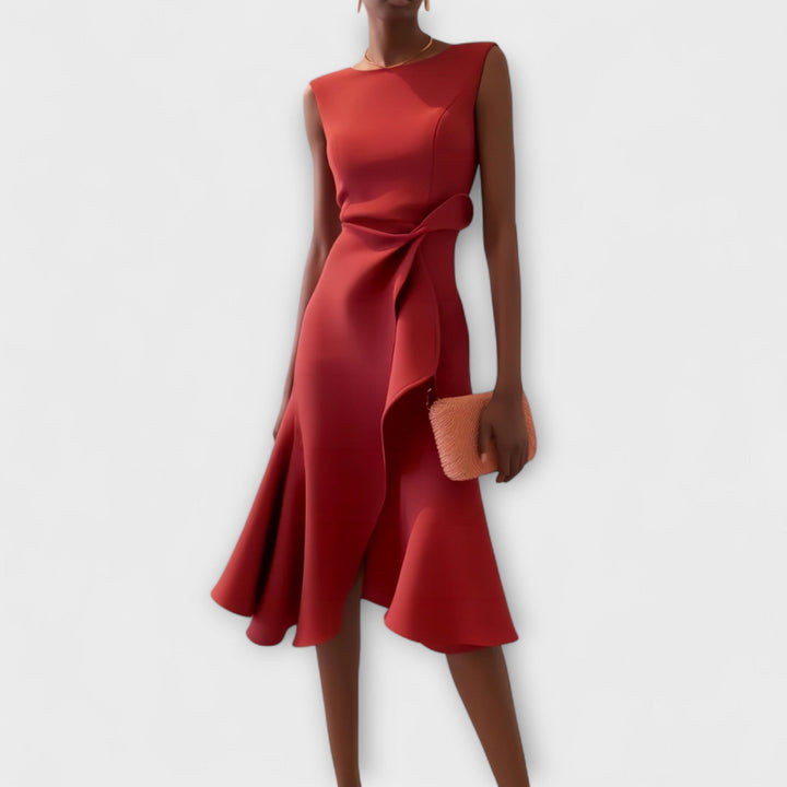 Robe Midi Fluide Sans Manches Femme Été