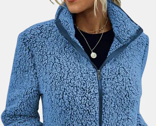 Veste D'hiver Zippée Pour Femme en Polaire Sherpa Douce