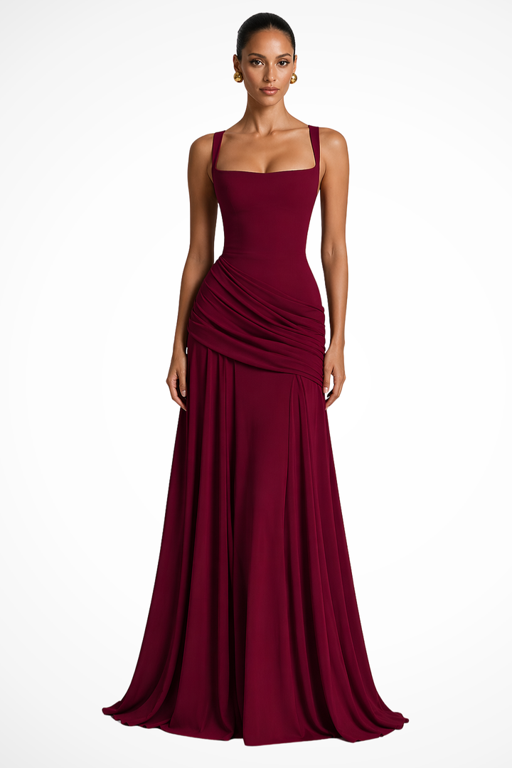 Robe Maxi Encolure Carrée Femme Cérémonie