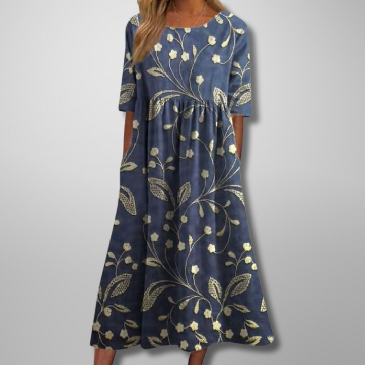 Robe Midi Fleurie Femme Coupe Fluide