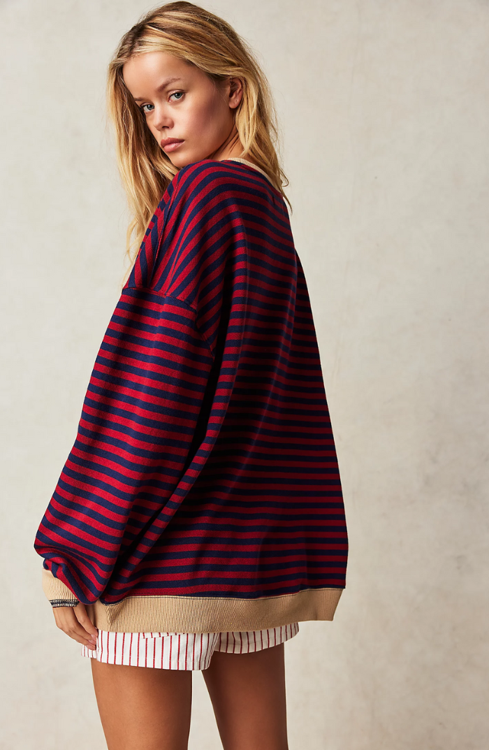Pull Oversize Rayé Femme