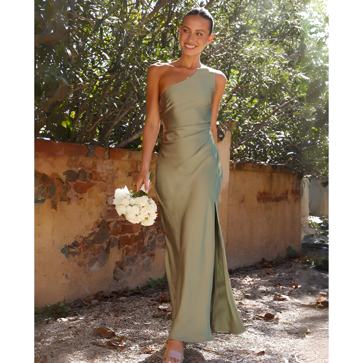Abito Maxi Donna Asimmetrico con Spacco