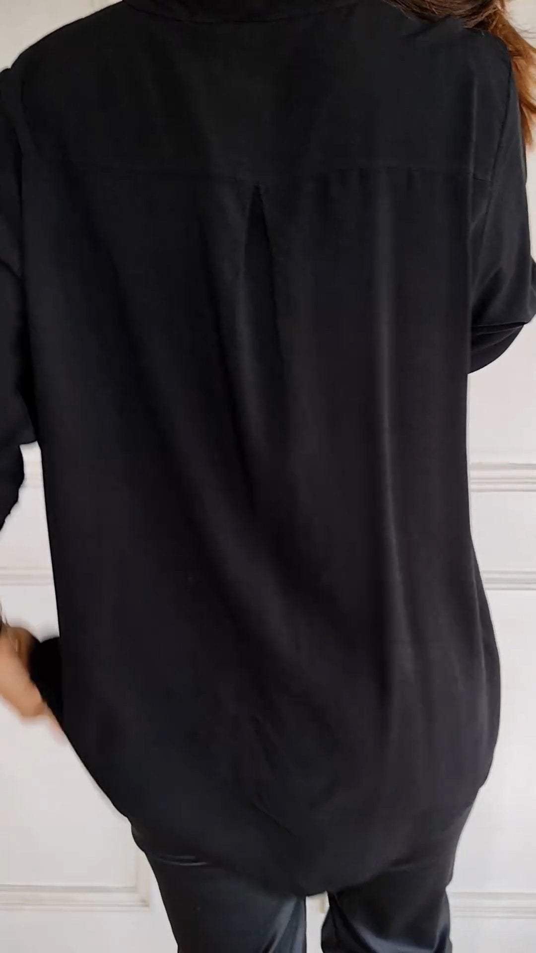 Elegant Women's Sequin Button-Down Shirt