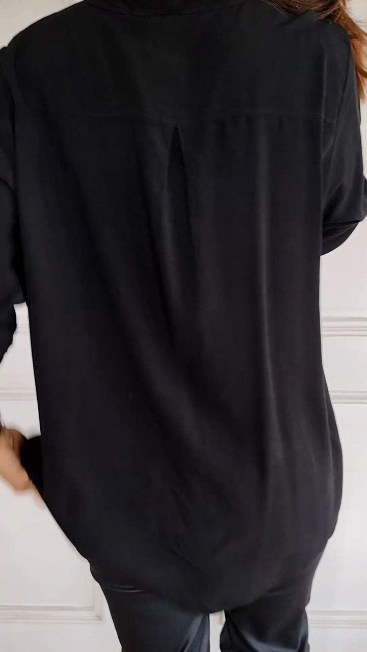 Elegant Women's Sequin Button-Down Shirt