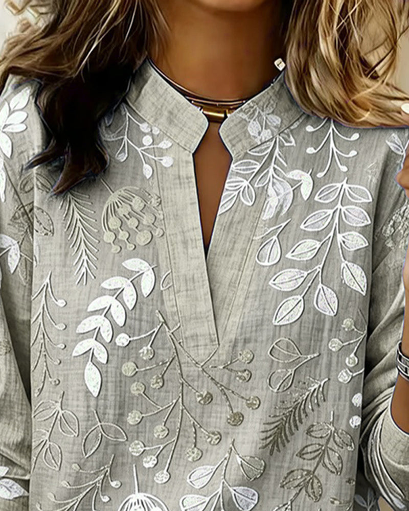 Blouse Fleurie Femme Col V Toucher Doux