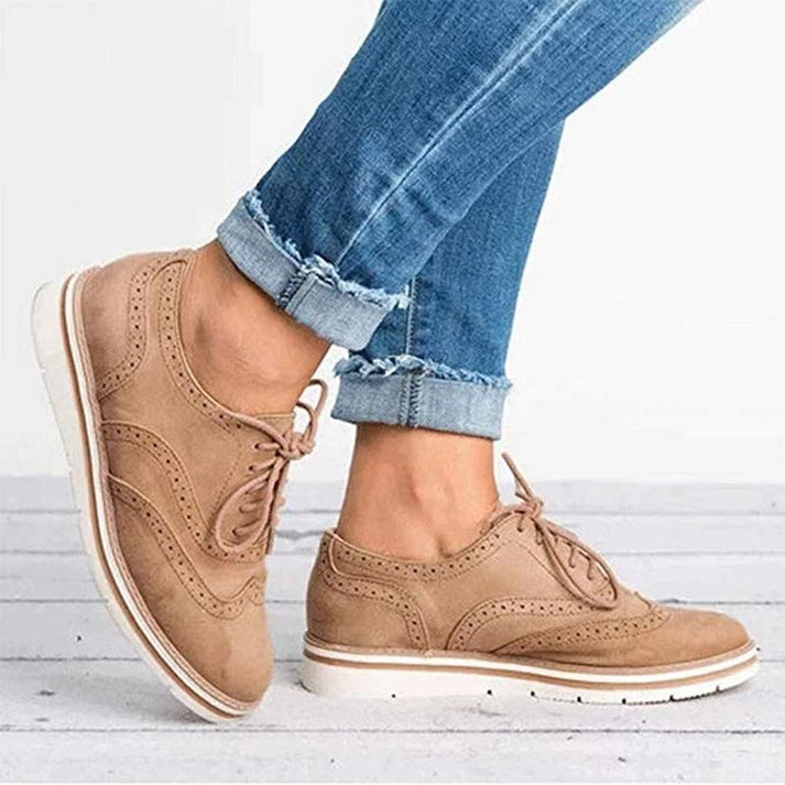 Chaussures Oxford Femme Lacets Détail Brogue