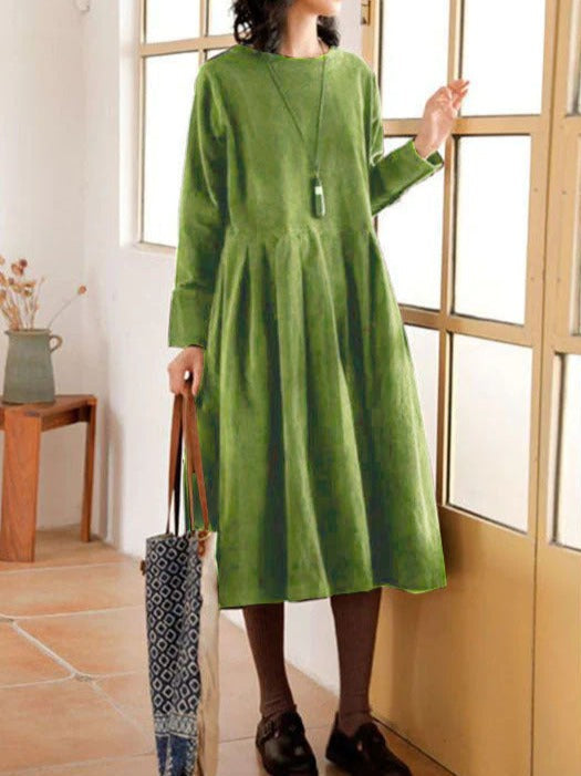 Women's Long-Sleeve Flowing Midi Dress