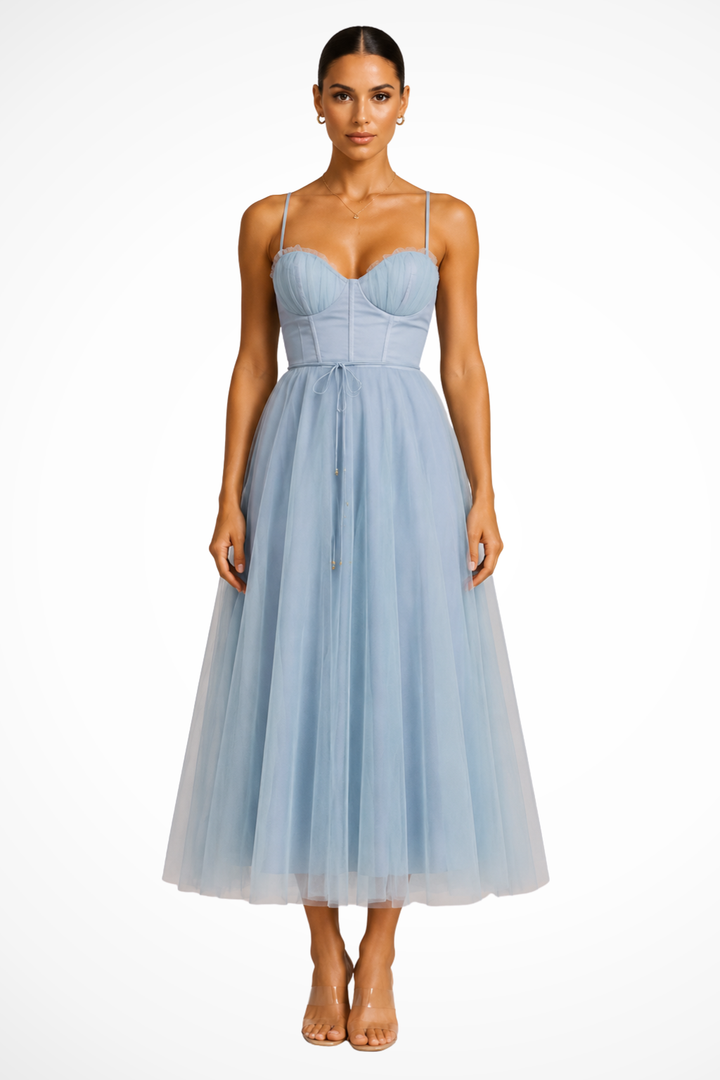Robe Midi Bustier Tulle Femme Cérémonie