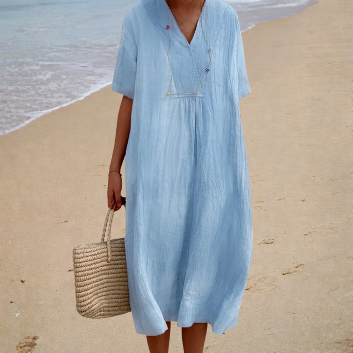 Casual Women's V-Neck Summer Midi Dress
