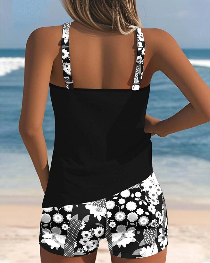 Ensemble Tankini Imprimé Femme avec Short