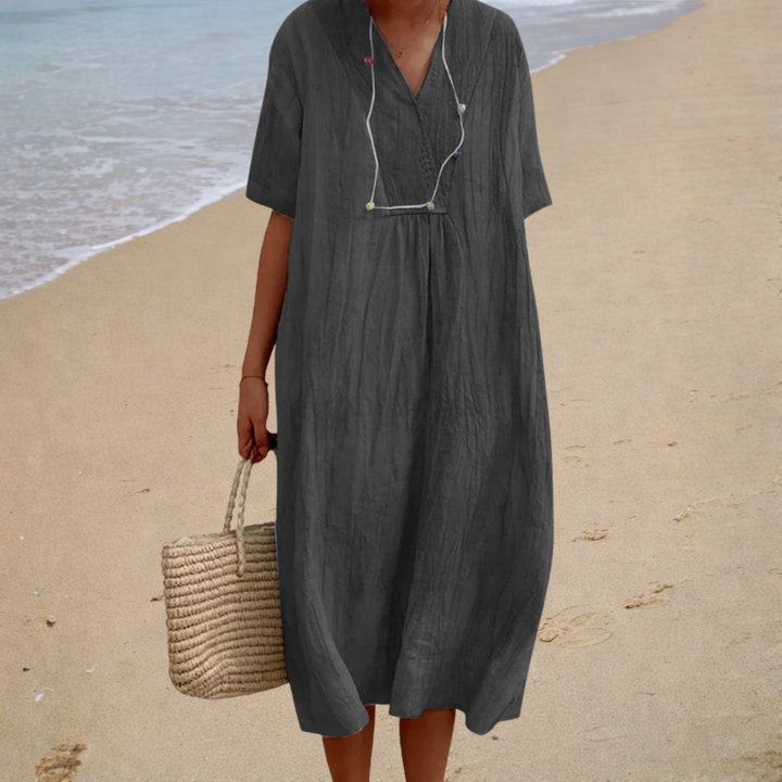 Casual Women's V-Neck Summer Midi Dress