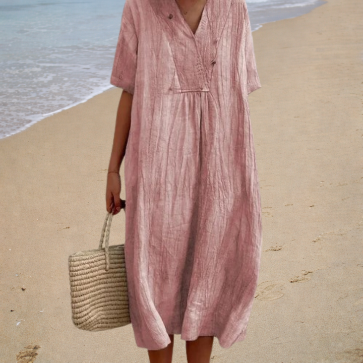 Casual Women's V-Neck Summer Midi Dress