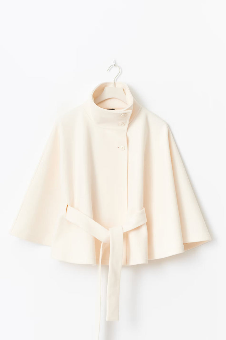 Manteau-Cape Élégant Pour Femme Avec Ceinture