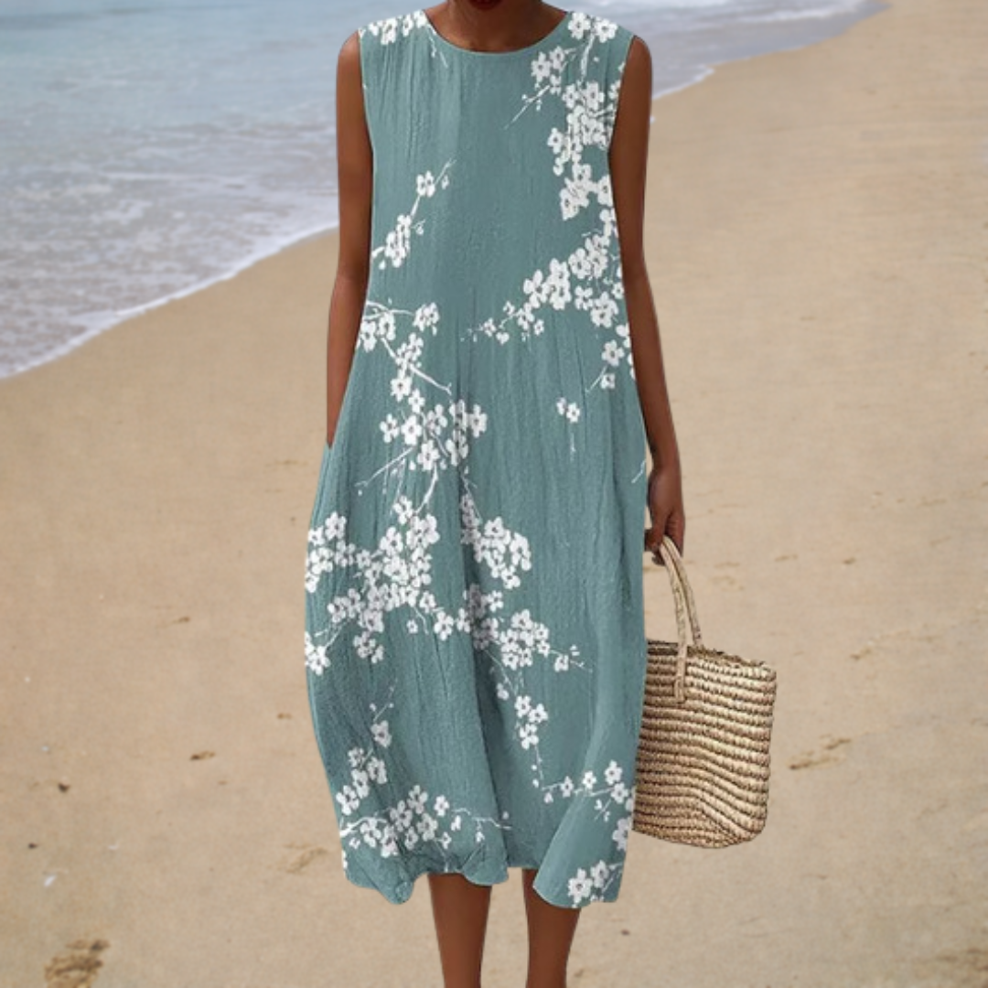 Robe Midi Trapèze à Motif Floral Pour Femme
