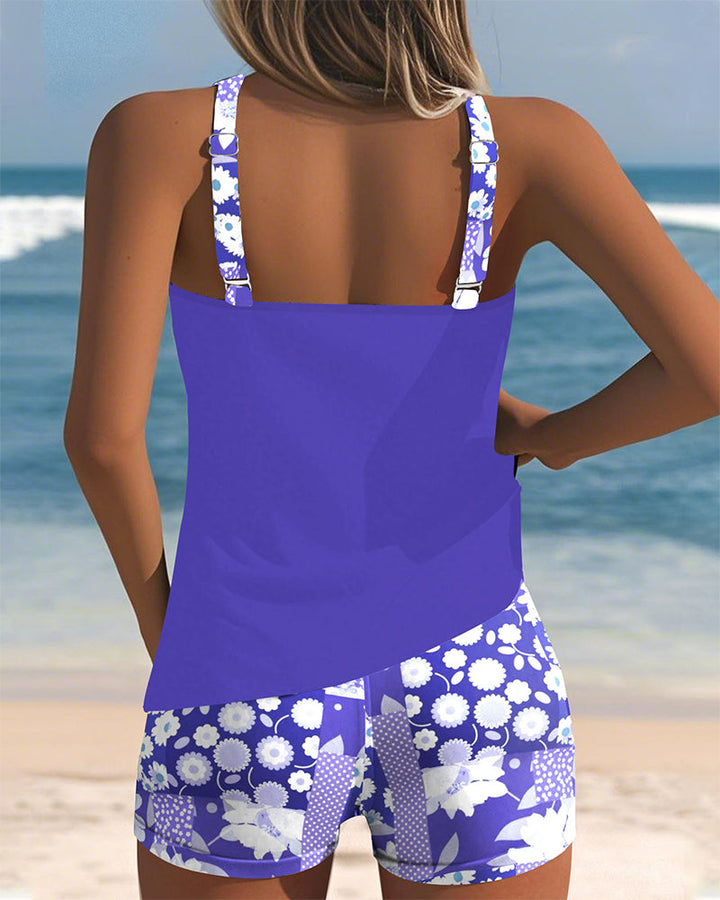 Ensemble Tankini Imprimé Femme avec Short