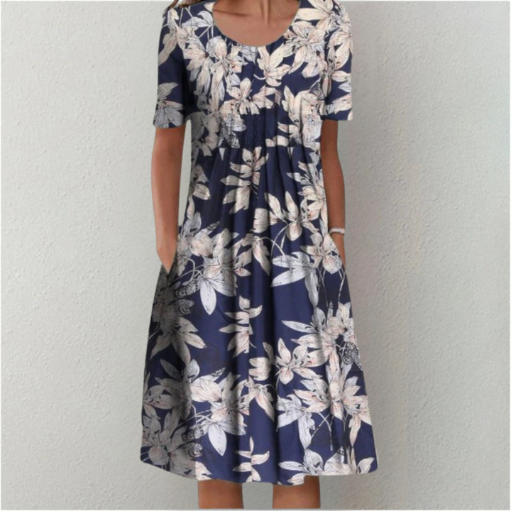 Robe Mi-Longue Fleurie Femme Été