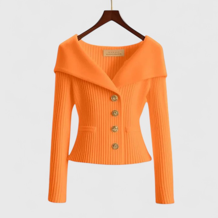 Cardigan Femme Maille Côtelée Col Châle
