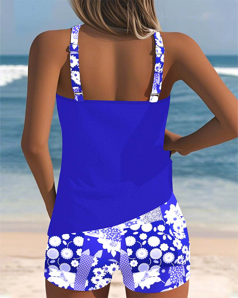 Ensemble Tankini Imprimé Femme avec Short