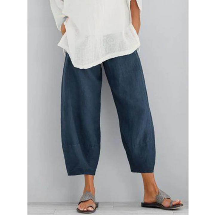 Pantalon en Lin Femme Ample Décontracté