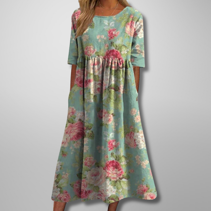 Robe Midi Fleurie Femme Coupe Fluide