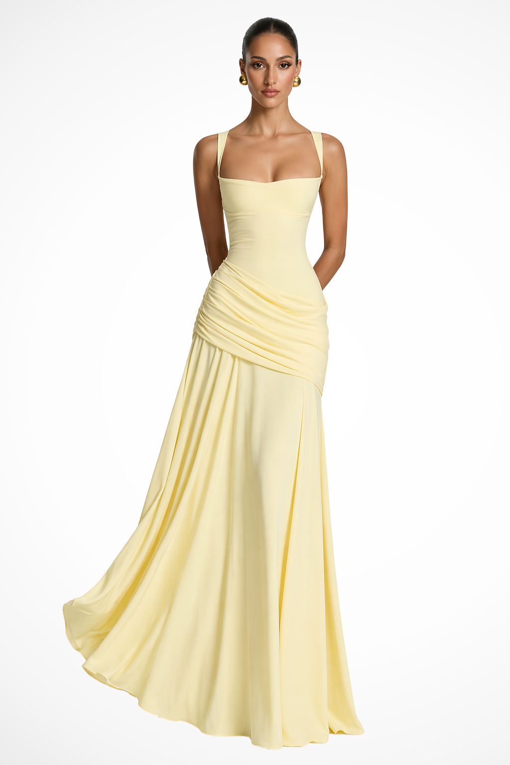 Robe Maxi Encolure Carrée Femme Cérémonie