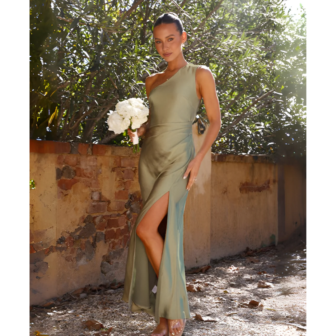 Abito Maxi Donna Asimmetrico con Spacco