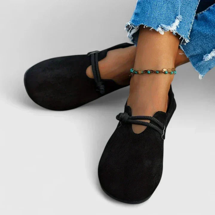 Mocassins Plates Style Babies Pour Femme Avec Nœud