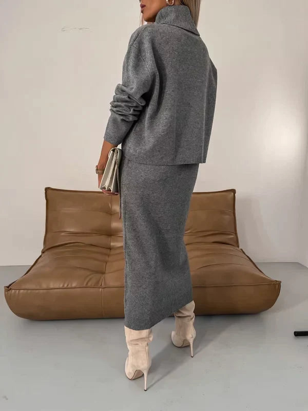 Women's Midi Dress and Turtleneck Sweater