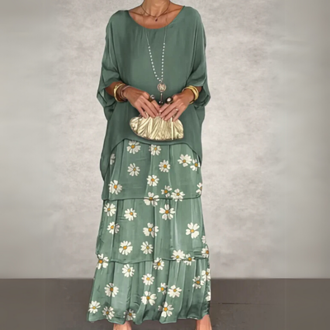 Robe Longue Bohème Femme à Volants Fluide