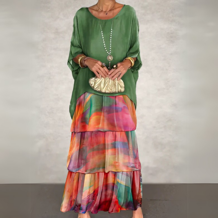 Robe Longue Bohème Femme à Volants Fluide