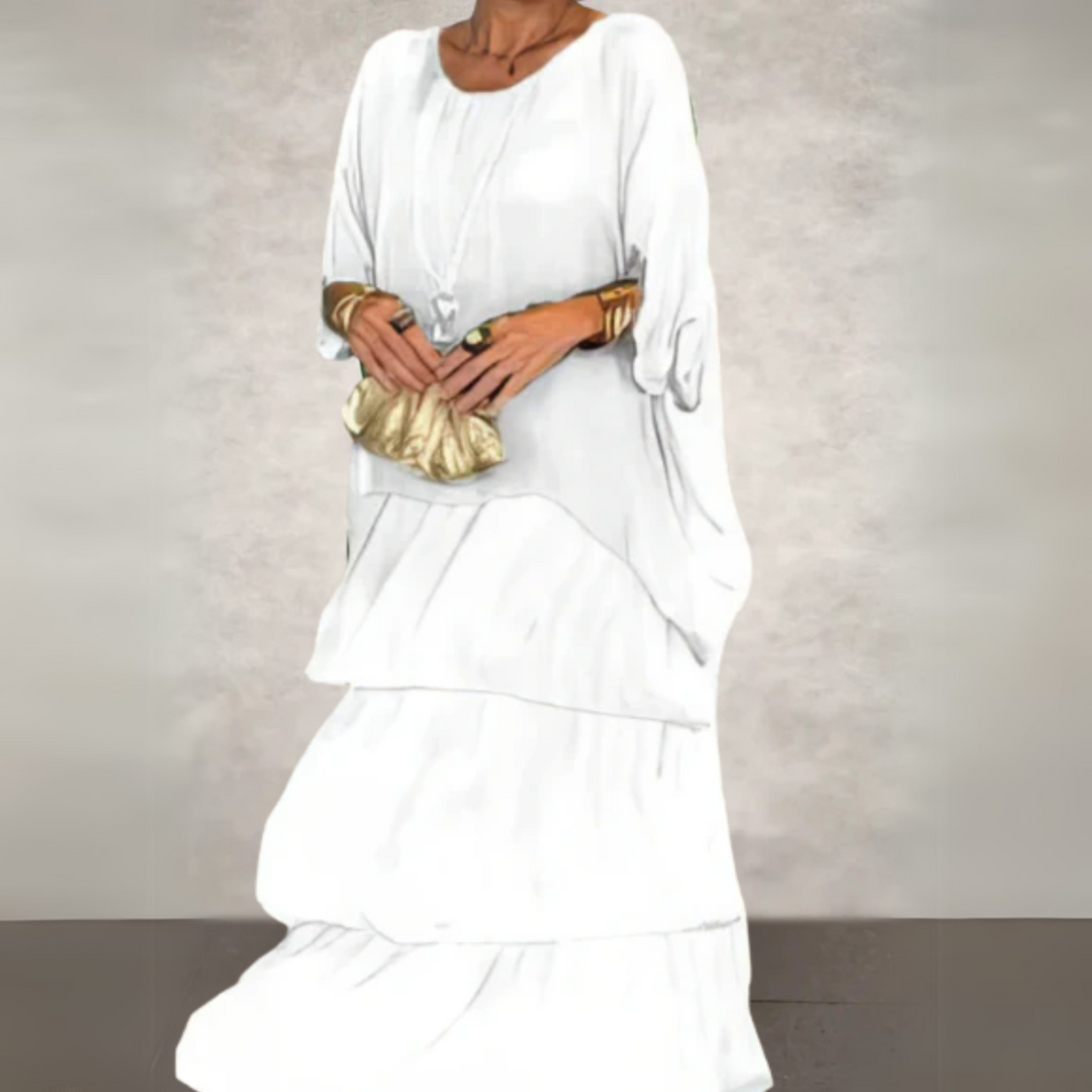 Robe Longue Bohème Femme à Volants Fluide