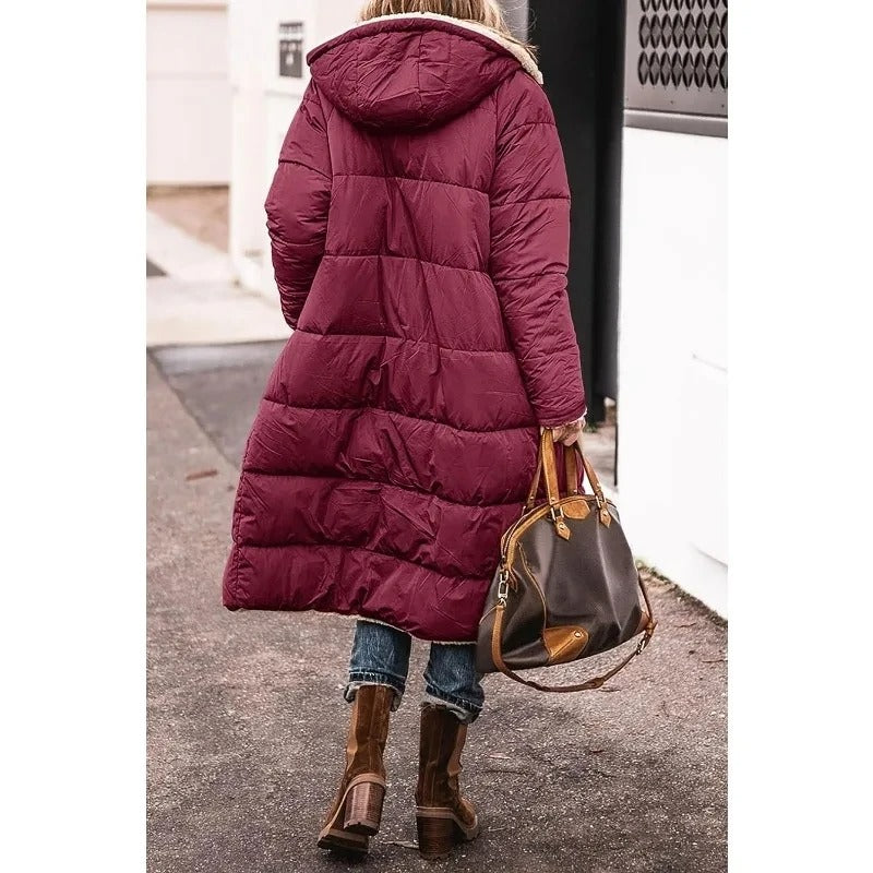 Doudoune Longue Femme Doublure Sherpa