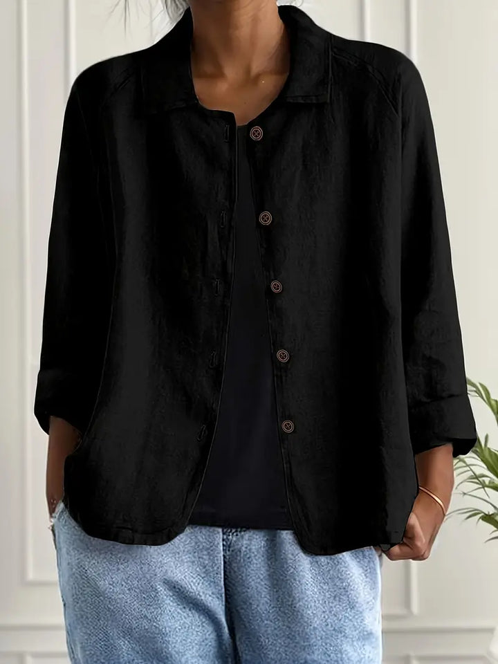 Blazer leve casual com botões para mulher