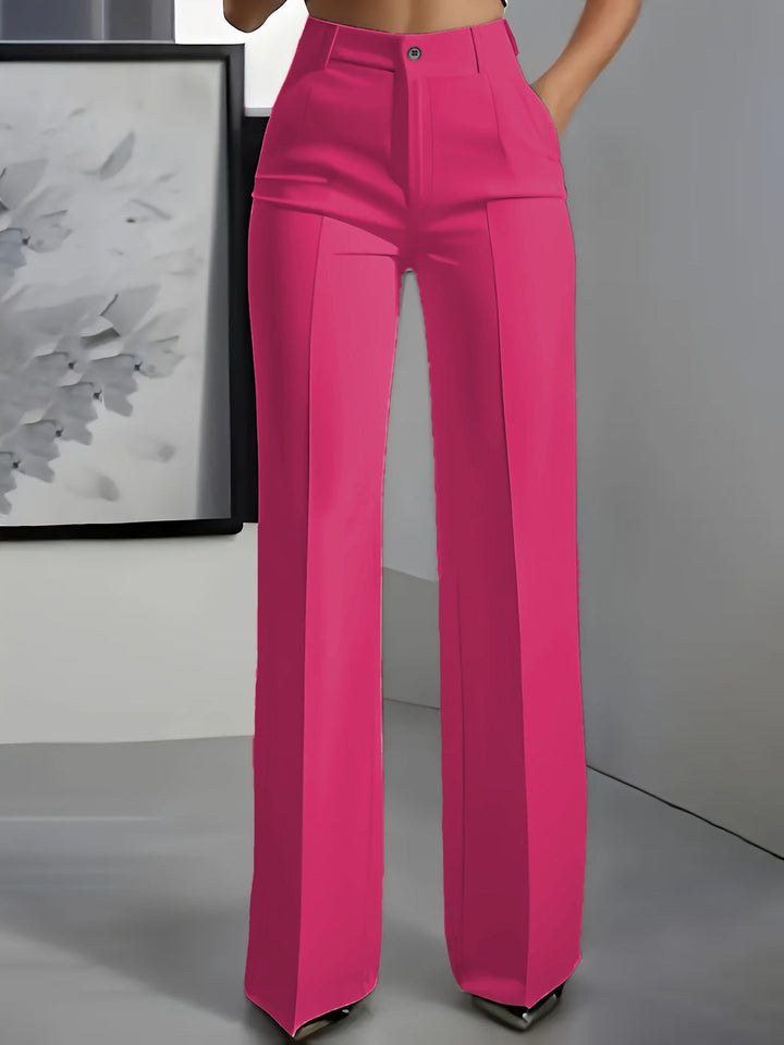 Women's High-Waisted Straight-Leg Pants