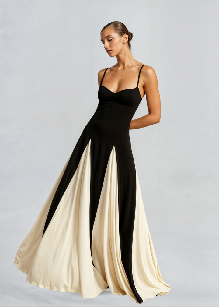 Robe Longue Fluide Femme Drapée Soirée