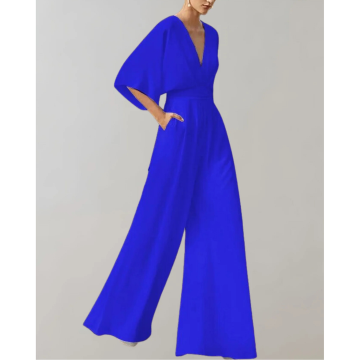 Combinaison Pantalon Femme Col V Manches Amples