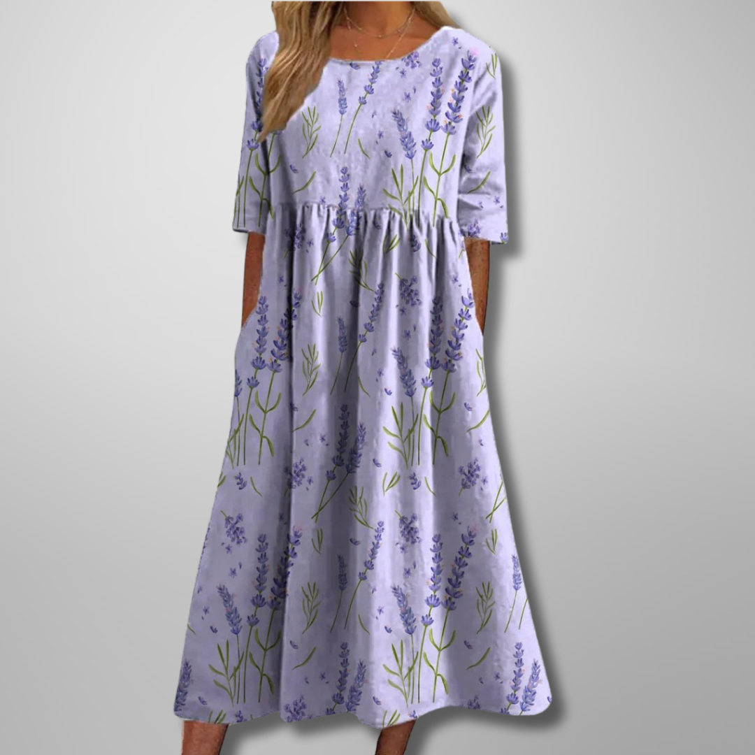 Robe Midi Fleurie Femme Coupe Fluide