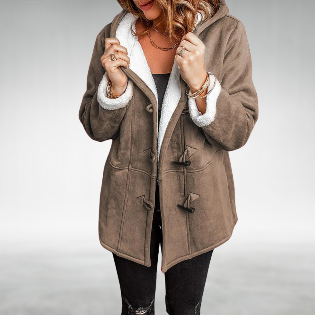 Veste D'hiver à Capuche Doublée de Polaire Pour Femme