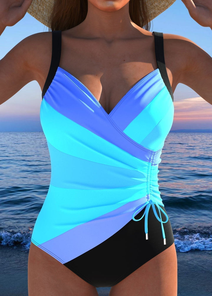 Maillot de Bain Une Pièce Femme Gainant Col V