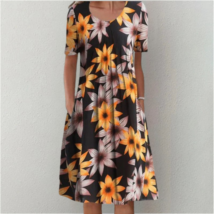 Robe Mi-Longue Fleurie Femme Été