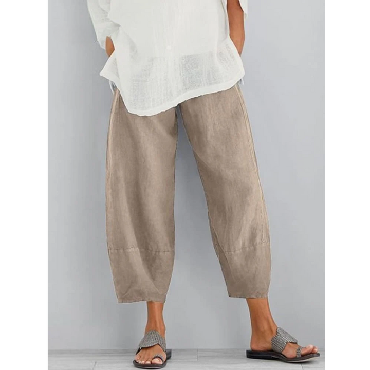 Pantalon en Lin Femme Ample Décontracté