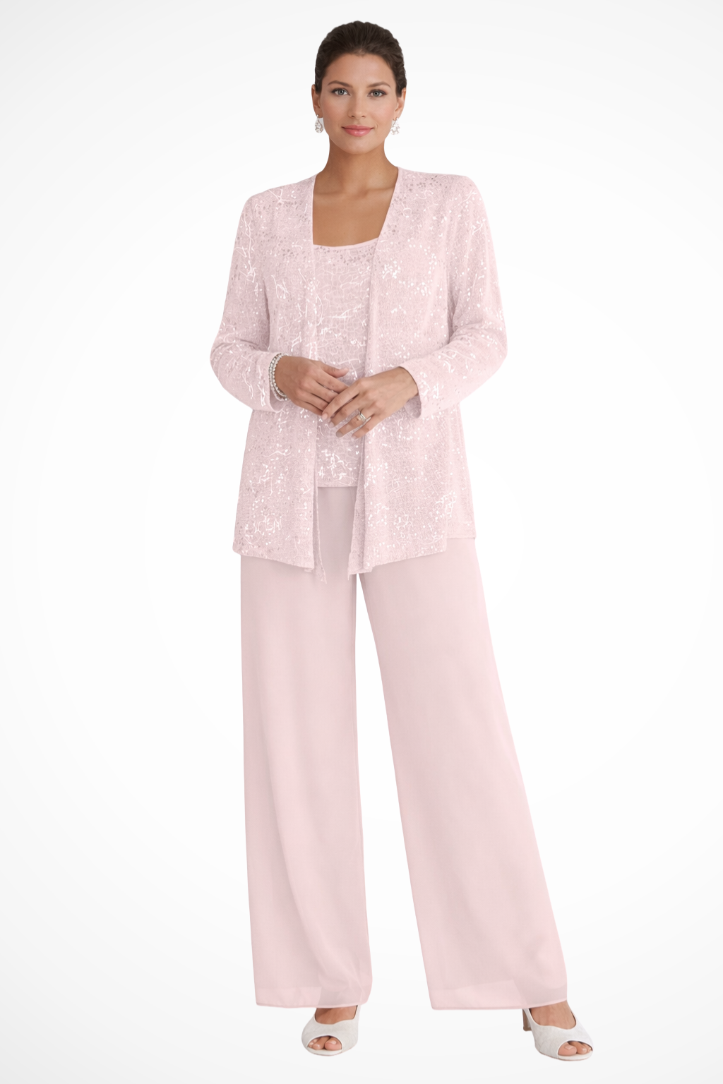 Ensemble Trois Pièces Femme Veste Pantalon Fluide