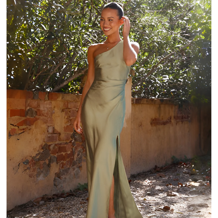 Abito Maxi Donna Asimmetrico con Spacco