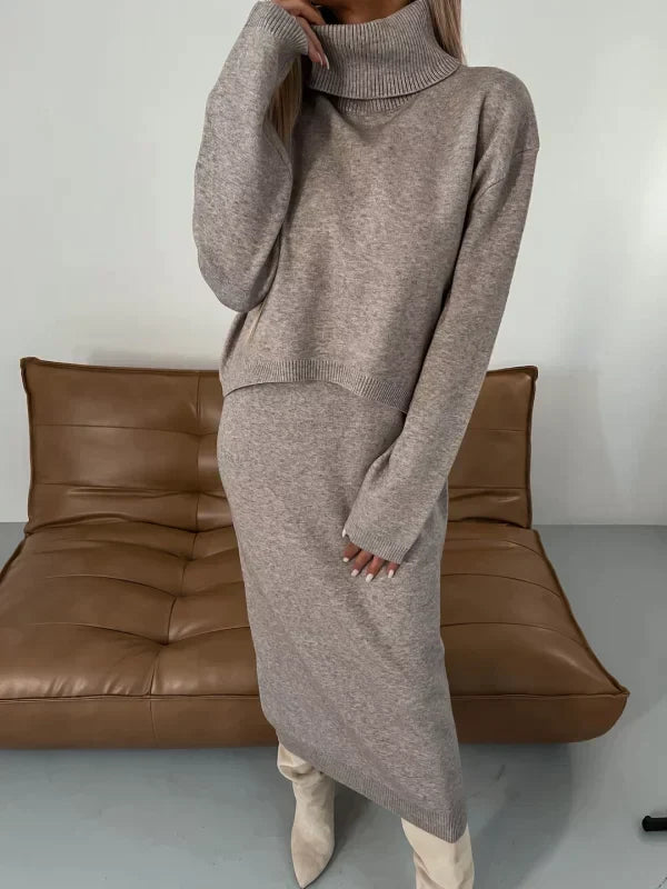 Women's Midi Dress and Turtleneck Sweater