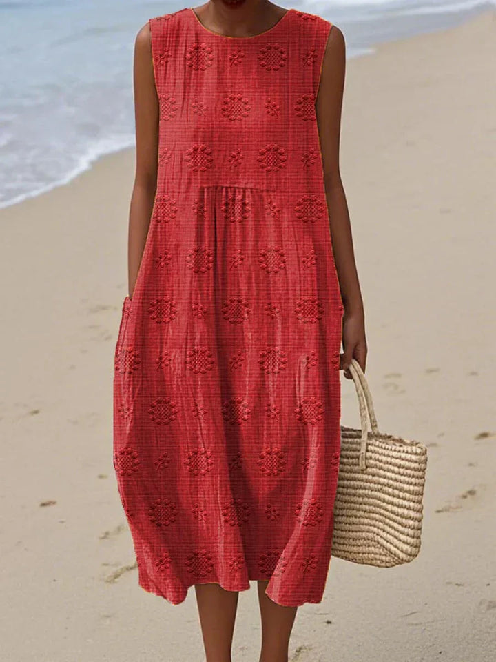 Robe Midi Femme Ample Sans Manches Été
