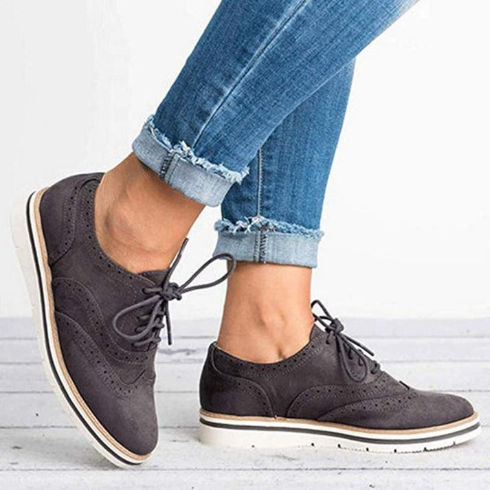 Chaussures Oxford Femme Lacets Détail Brogue