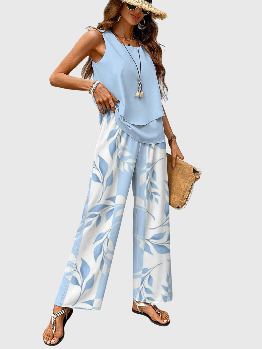 Ensemble 2 Pièces Femme Imprimé Fleuri Été