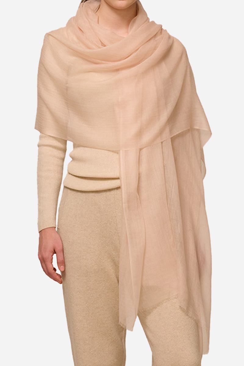Lightweight and Sheer Women's Scarf with Fringed Edges