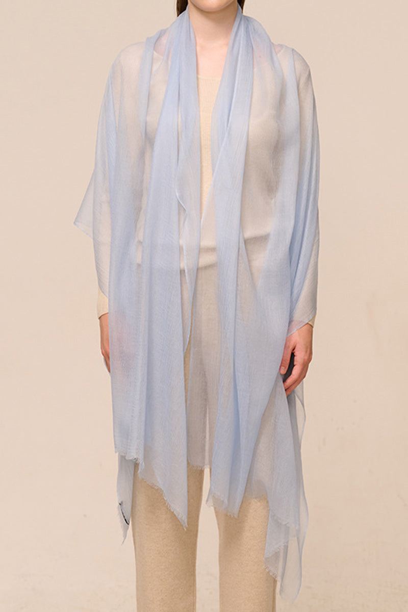 Lightweight and Sheer Women's Scarf with Fringed Edges